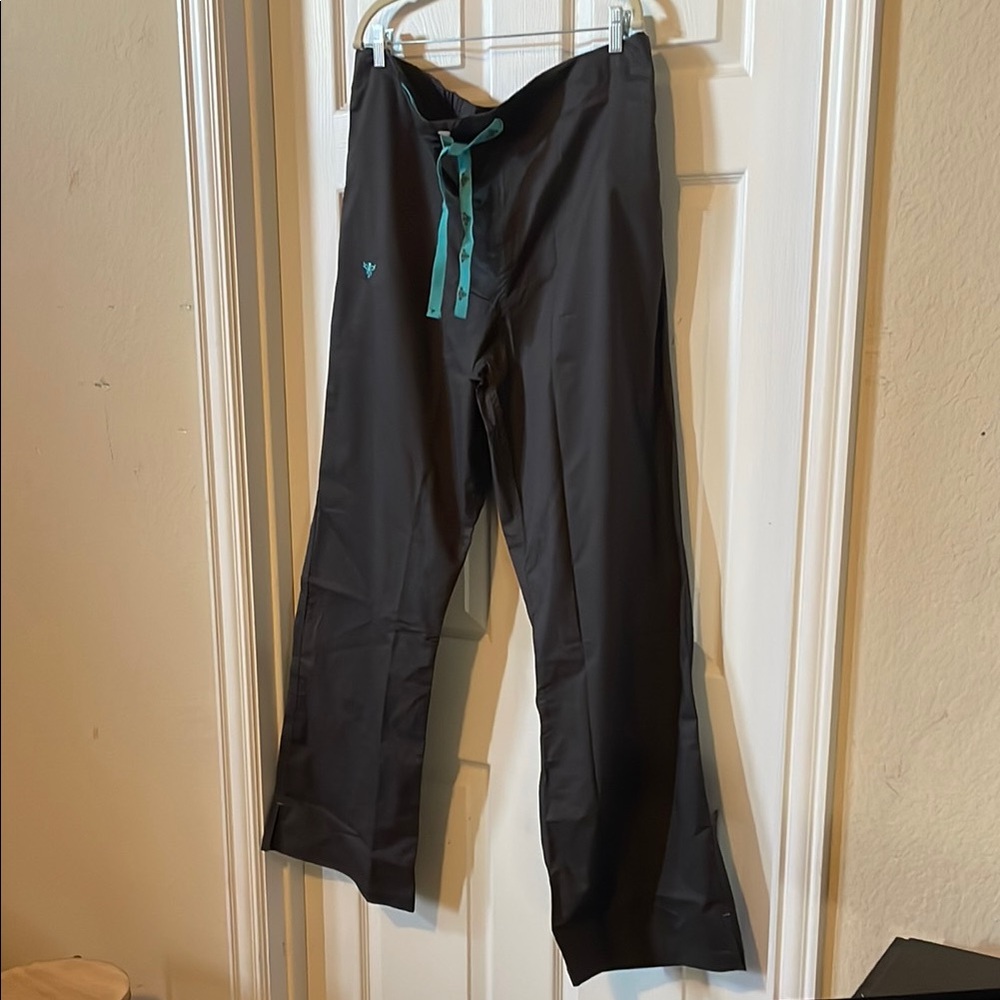 Med Couture Black Pants with Teal Accents